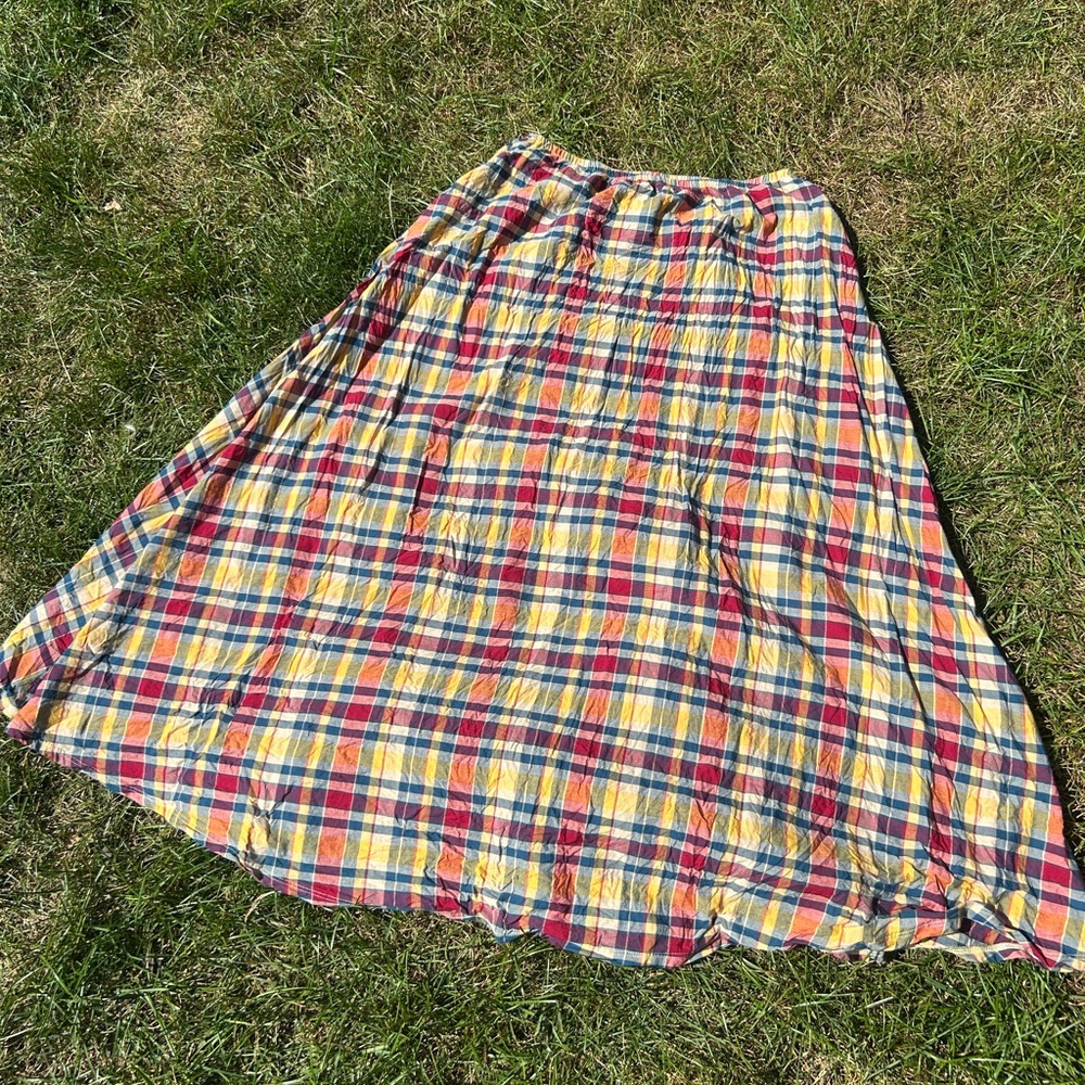 Ratboi cotton plaid midi Dream skirt, size M